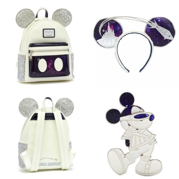 Loungefly Handbags - Loungefly Disney Parks Space Mountain Main Attraction Backpack Headband Ears Pin